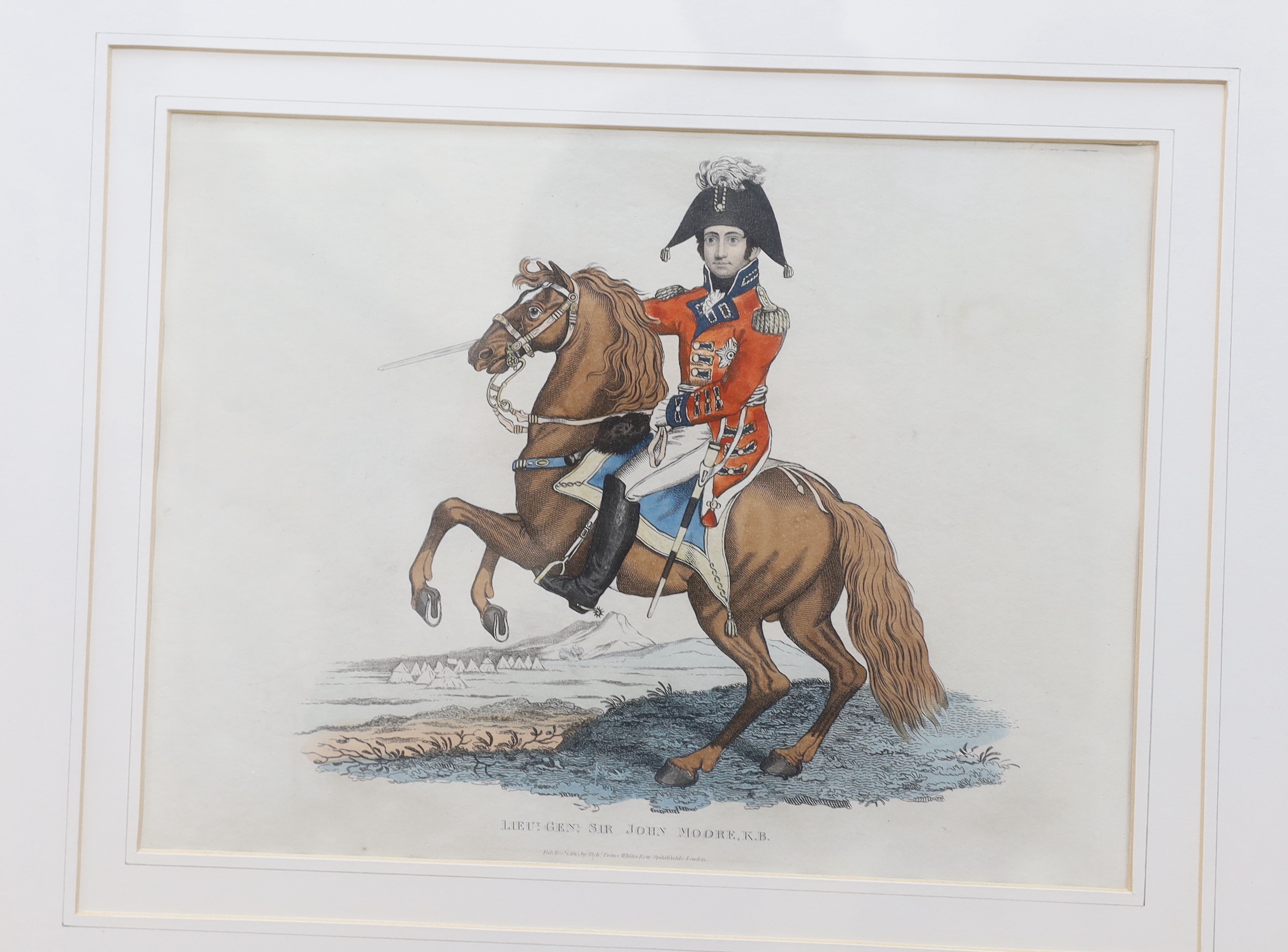 A set of seven early 19th century colour engravings, published Richard Evans, including The Prince of Orange and The Prince of Saxe-Coburg, 23 x 30cm